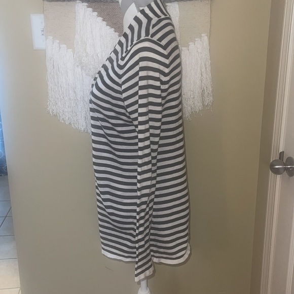 Black & White Striped Open Front Cardigan by Melrose Chic Size Large - Picture 3 of 9